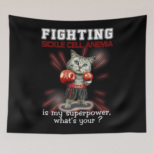 Item preview, Funny Cat Fighting Sickle Cell Anemia Is My Superpower What's Your designed and sold by Kohend.