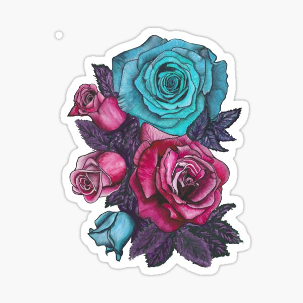 pink classic flowers, sticker pack,flower,Flower stickers for children and  adults Sticker for Sale by CirJan