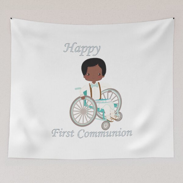 Item preview, First Communion Wheel Chair Black Boy designed and sold by ThirdFall.