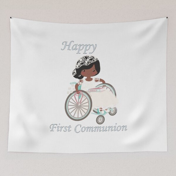 Item preview, First Communion Wheel Chair Black Girl designed and sold by ThirdFall.