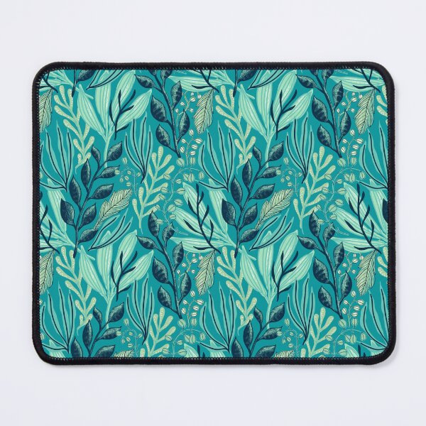 Item preview, Turquoise and Navy Leaf Pattern designed and sold by ChelleCreate.