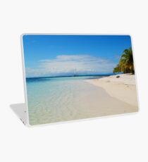 Aqua Waters Lap the Deserted Tropical Belize Island White Sand Beach Laptop Skin