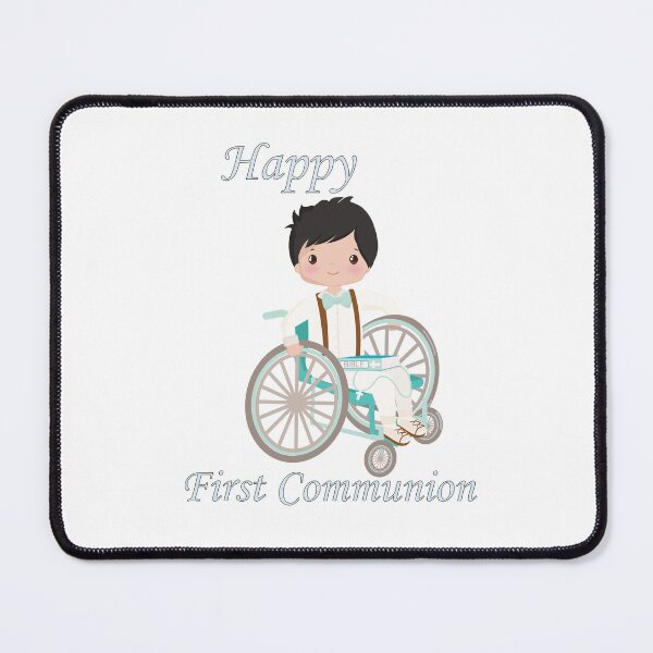 Item preview, First Communion Wheel Chair Black Haired Boy designed and sold by ThirdFall.