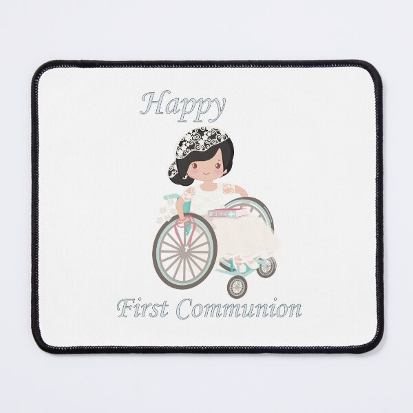 Item preview, First Communion Wheel Chair Black Haired Girl designed and sold by ThirdFall.