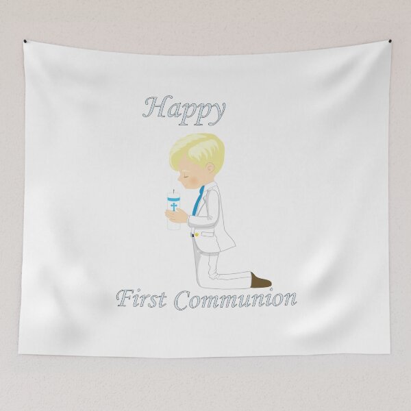 Item preview, First Communion Kneeling Blonde Boy designed and sold by ThirdFall.