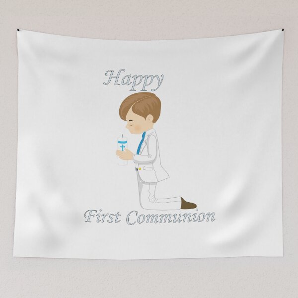 Item preview, First Communion Kneeling Brown Haired Boy designed and sold by ThirdFall.