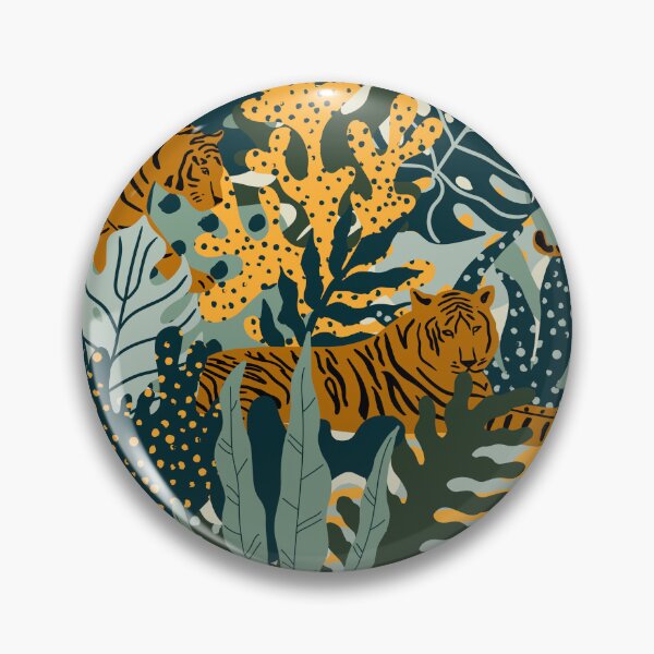 Item preview, Tigers and Jungle Plants Pattern designed and sold by silviaol.