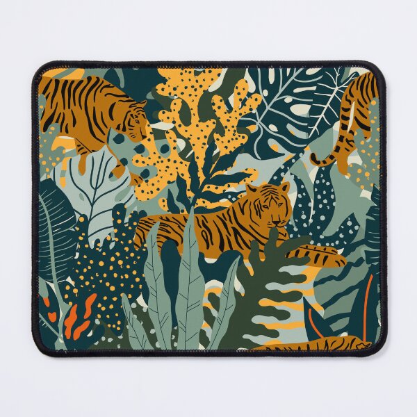 Item preview, Tigers and Jungle Plants Pattern designed and sold by silviaol.
