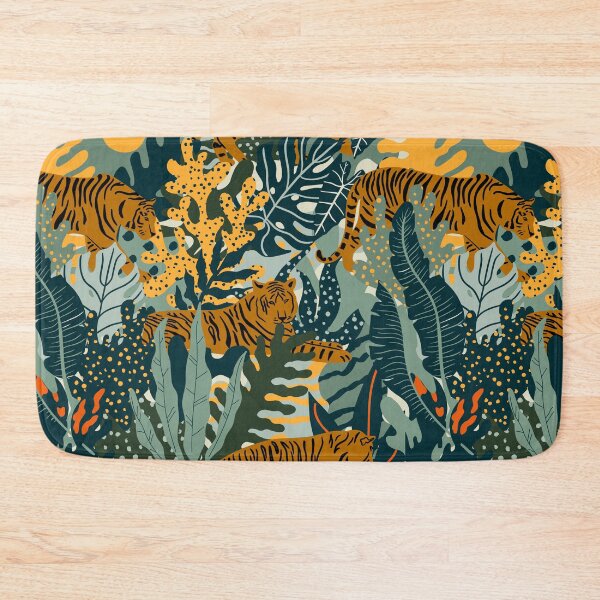 Item preview, Tigers and Jungle Plants Pattern designed and sold by silviaol.