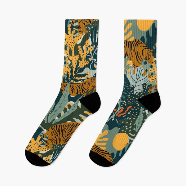 Item preview, Tigers and Jungle Plants Pattern designed and sold by silviaol.