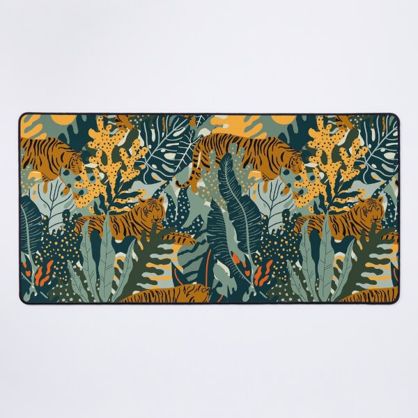 Item preview, Tigers and Jungle Plants Pattern designed and sold by silviaol.