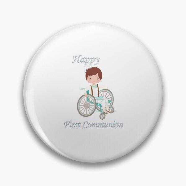 Item preview, First Communion Wheel Chair Brown Haired Boy designed and sold by ThirdFall.