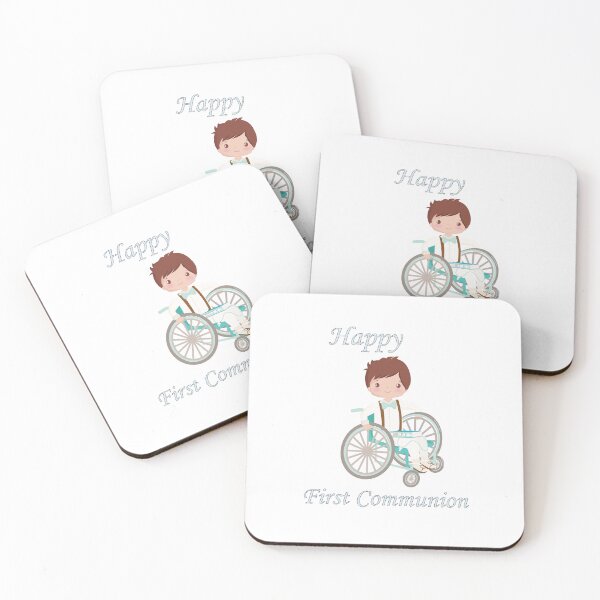 Item preview, First Communion Wheel Chair Brown Haired Boy designed and sold by ThirdFall.