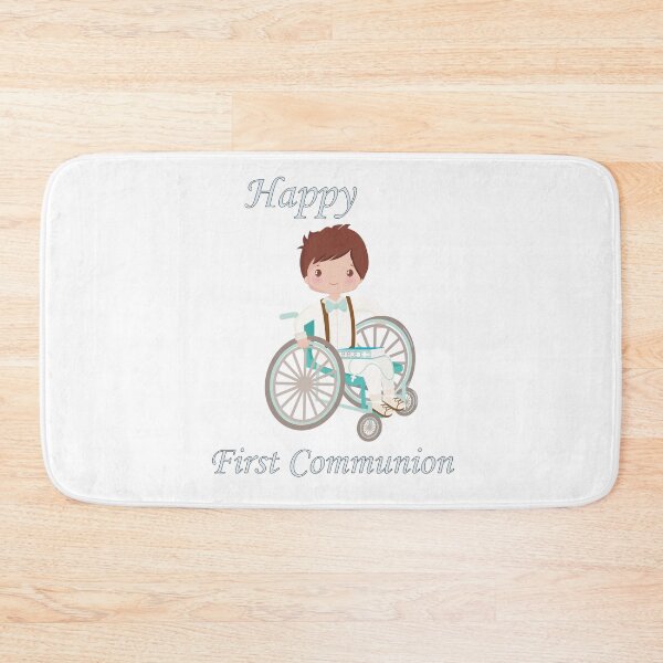 Item preview, First Communion Wheel Chair Brown Haired Boy designed and sold by ThirdFall.