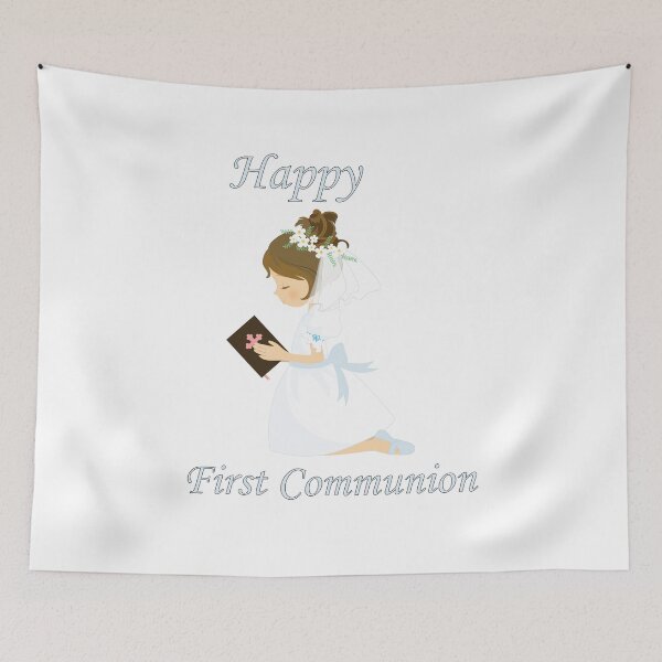 Item preview, First Communion Kneeling Brunette Girl designed and sold by ThirdFall.