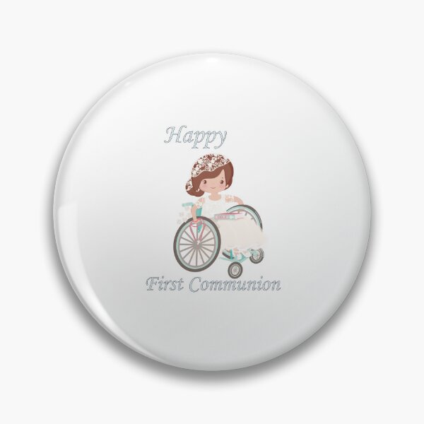 Item preview, First Communion Wheel Chair Brunette Girl designed and sold by ThirdFall.