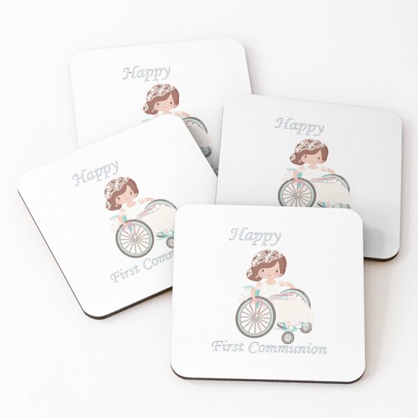 Item preview, First Communion Wheel Chair Brunette Girl designed and sold by ThirdFall.