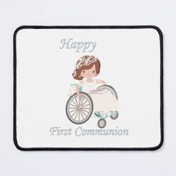 Item preview, First Communion Wheel Chair Brunette Girl designed and sold by ThirdFall.