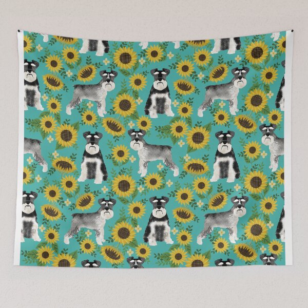 Item preview, Schnauzer sunflowers spring summer floral dog breed dog pattern pet friendly by PetFriendly designed and sold by PetFriendly.