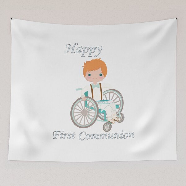 Item preview, First Communion Wheel Chair Redhead Boy designed and sold by ThirdFall.