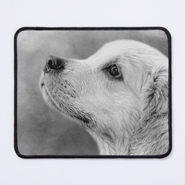 Item preview, Devoted Golden Retriever Puppy BW designed and sold by Elisabeth Lucas.