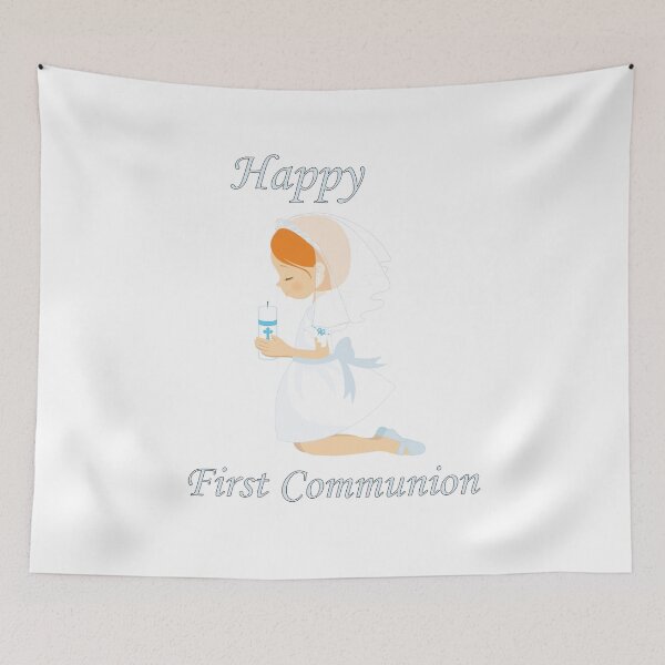Item preview, First Communion Kneeling Redhead Girl designed and sold by ThirdFall.