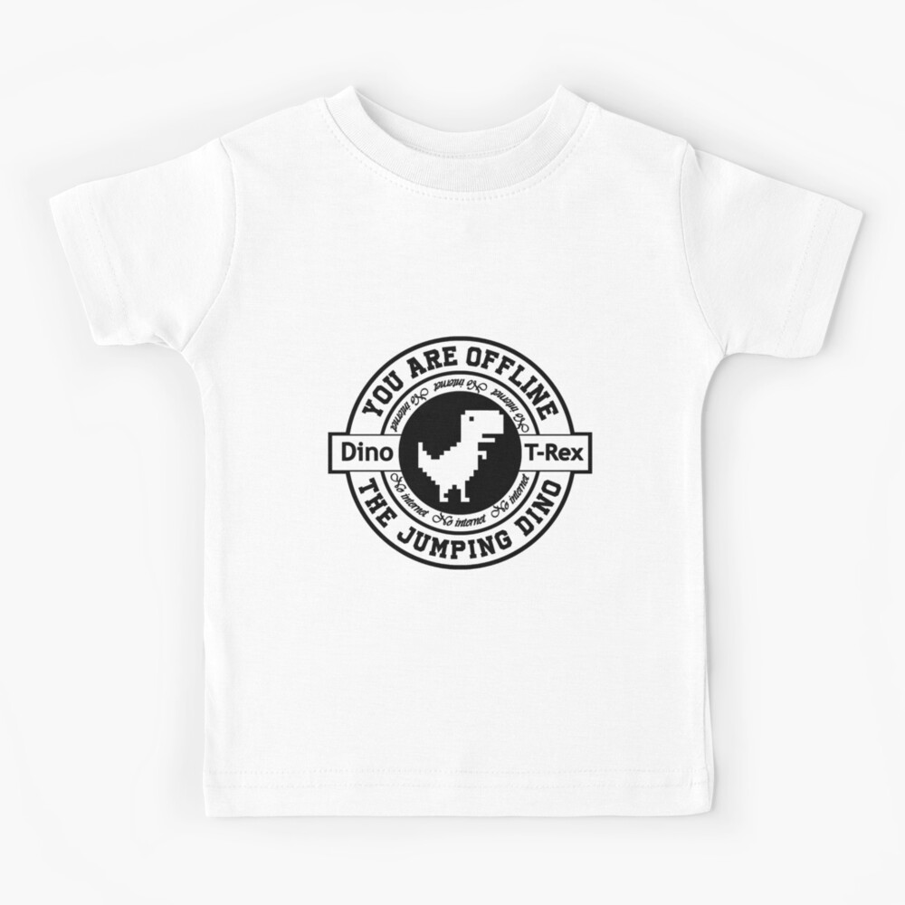 Offline Chrome T-Rex Game Kids T-Shirt for Sale by NikkiMouse82