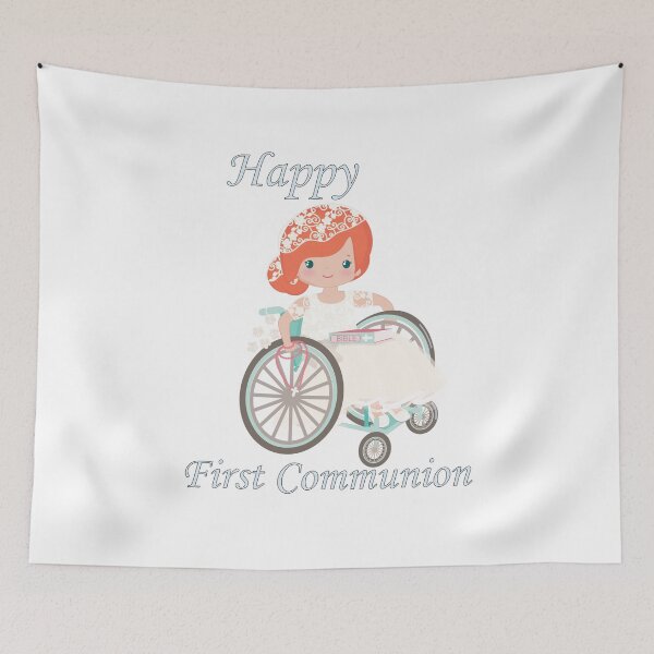 Item preview, First Communion Wheel Chair Redhead Girl designed and sold by ThirdFall.
