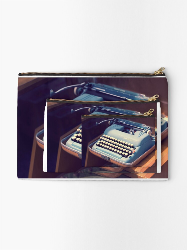 Alternate view of Vintage Baby Blue Typewriter Zipper Pouch