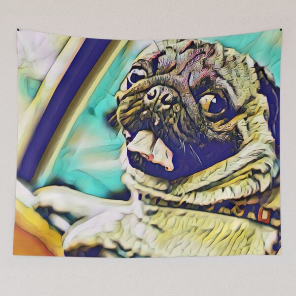 Item preview, Driving Dog Portrait Puppy Pug Life Art designed and sold by TheWildFlix.