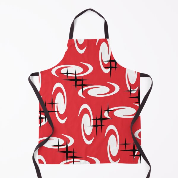 Item preview, Retro Atomic Age Swirls Stars Pattern Red designed and sold by thepixelgarden.