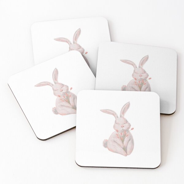 Item preview, Pastel Watercolor Bunny With Flowers designed and sold by silviaol.