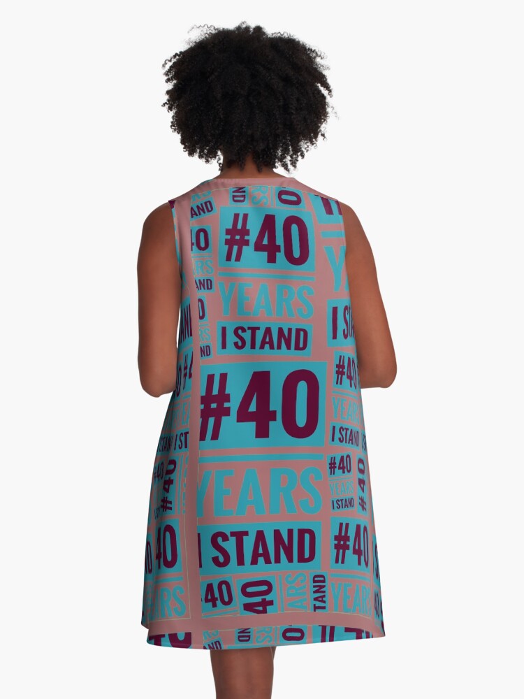 Thumbnail 3 of 4, A-Line Dress, #40YEARSISTAND - (Purples & Blue) designed and sold by kinkatstyle.