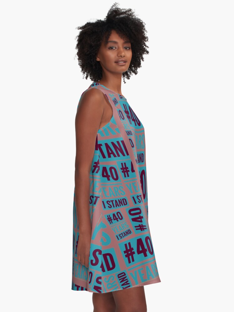 Thumbnail 2 of 4, A-Line Dress, #40YEARSISTAND - (Purples & Blue) designed and sold by kinkatstyle.