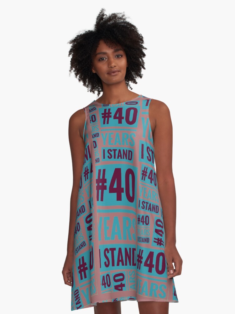 Thumbnail 1 of 4, A-Line Dress, #40YEARSISTAND - (Purples & Blue) designed and sold by kinkatstyle.