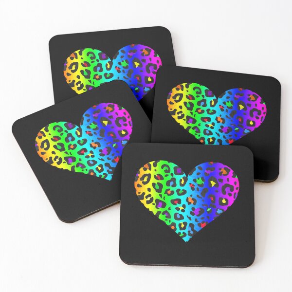 Item preview, Dark Rainbow Leopard Print Heart designed and sold by Bumblefuzzies.