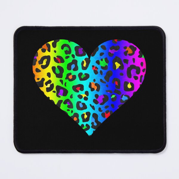 Item preview, Dark Rainbow Leopard Print Heart designed and sold by Bumblefuzzies.
