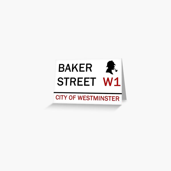 Aperçu de l'œuvre 'Baker Street' - Panneau de rue de Londres avec Sherlock Vintage créée et vendue par ladybcash.