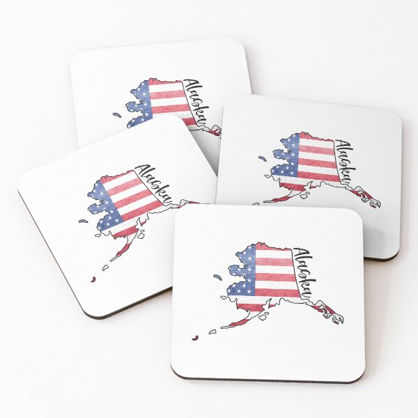 Item preview, Alaska State Outline with Patriotic USA American Flag designed and sold by Gsallicat.