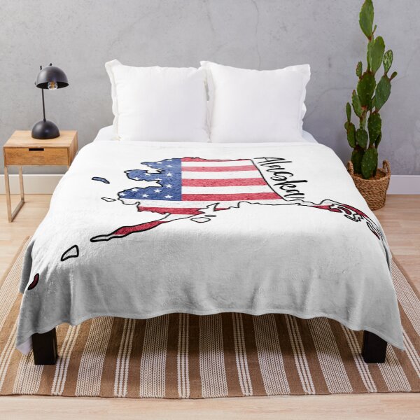 Item preview, Alaska State Outline with Patriotic USA American Flag designed and sold by Gsallicat.