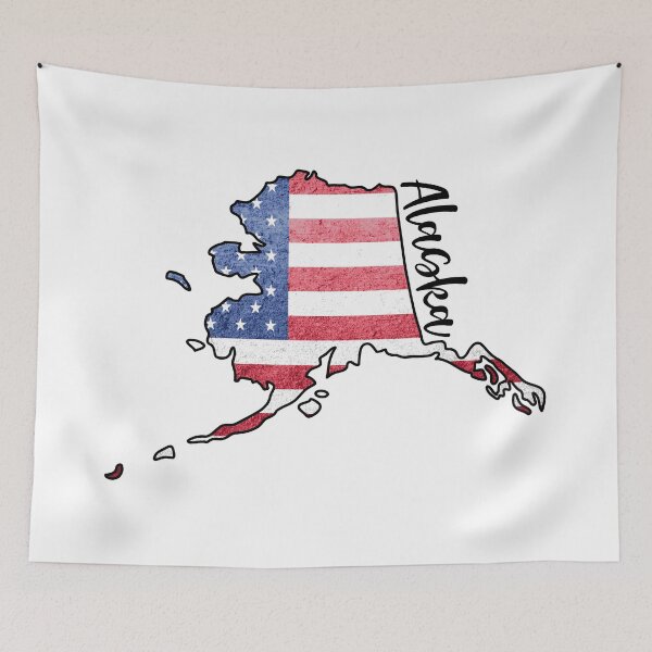 Item preview, Alaska State Outline with Patriotic USA American Flag designed and sold by Gsallicat.