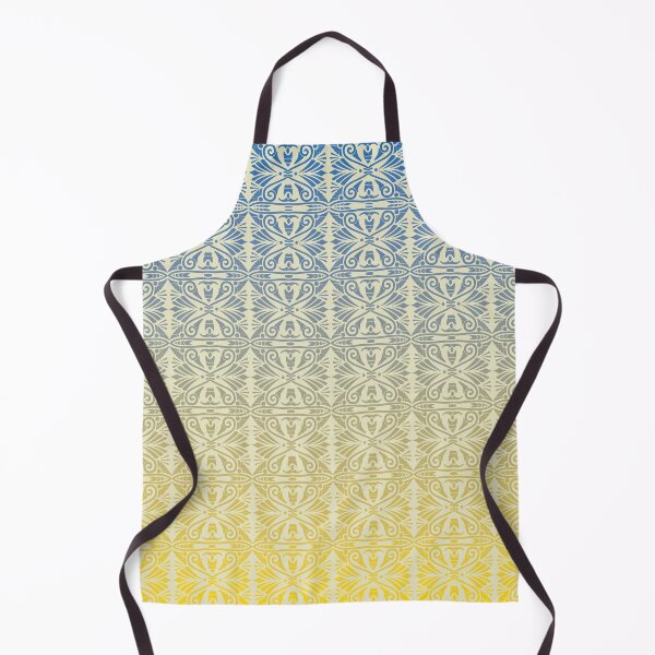 Item preview, Vintage Art Deco Damask Lace Motif Pattern Gold Blue designed and sold by Anna Lemos.