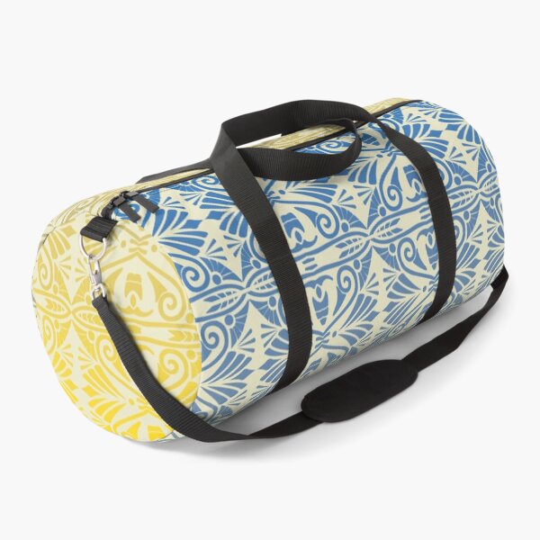 Item preview, Vintage Art Deco Damask Lace Motif Pattern Gold Blue designed and sold by Anna Lemos.