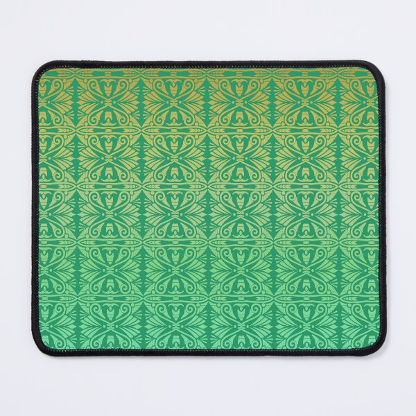 Item preview, Vintage Art Deco Damask Lace Motif Pattern Gold Green designed and sold by Anna Lemos.