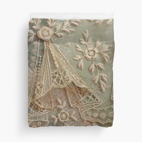 Beautiful Victorian Lace Print Duvet Cover