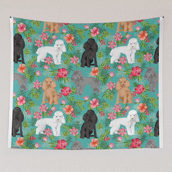 Item preview, Toy Poodle dog breed pet portraits floral flowers dog pattern custom dog lover art by PetFriendly designed and sold by PetFriendly.