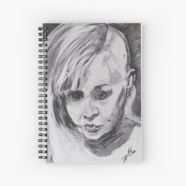 Self portrait in charcoal Spiral Notebook