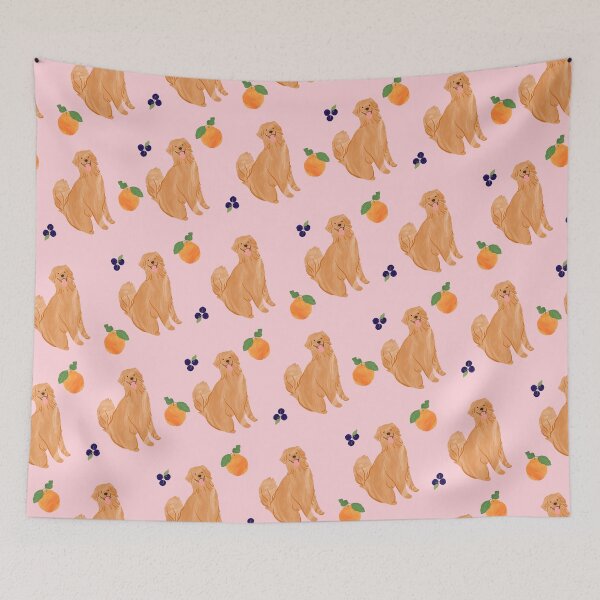 Item preview, Golden Retriever and Fruits Pink designed and sold by SunLee Art.