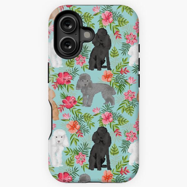 Item preview, Toy Poodle dog breed pet portraits hawaiian floral flowers dog pattern custom dog lover art by PetFriendly designed and sold by PetFriendly.
