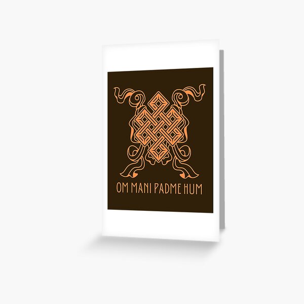 Tibetan Om Mani Padme Hum Chant Symbol Design Greeting Card